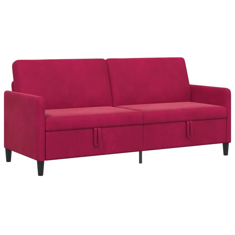 Sofa su saugojimo vieta Vyno raudona 192 x 78 x 87 cm