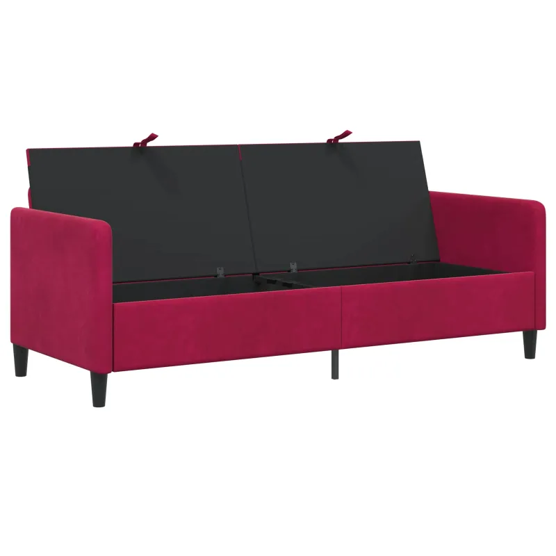 Sofa su saugojimo vieta Vyno raudona 192 x 78 x 87 cm