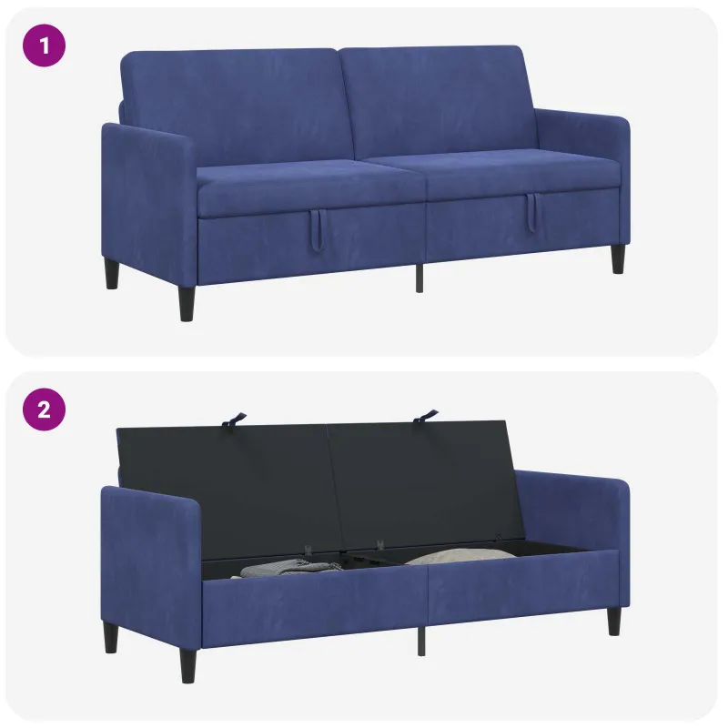 Sofa su saugojimo vieta Policijos mėlyna 192 x 78 x 87 cm