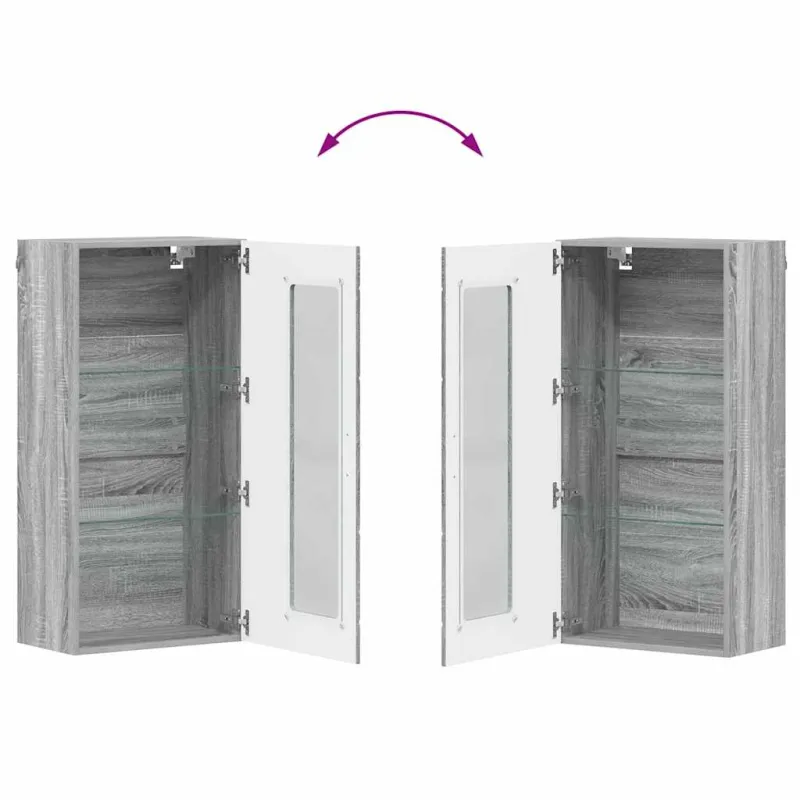 TV spintelių komplektas su stalčių FLORIN 3 pcs Pilkas Sonoma
