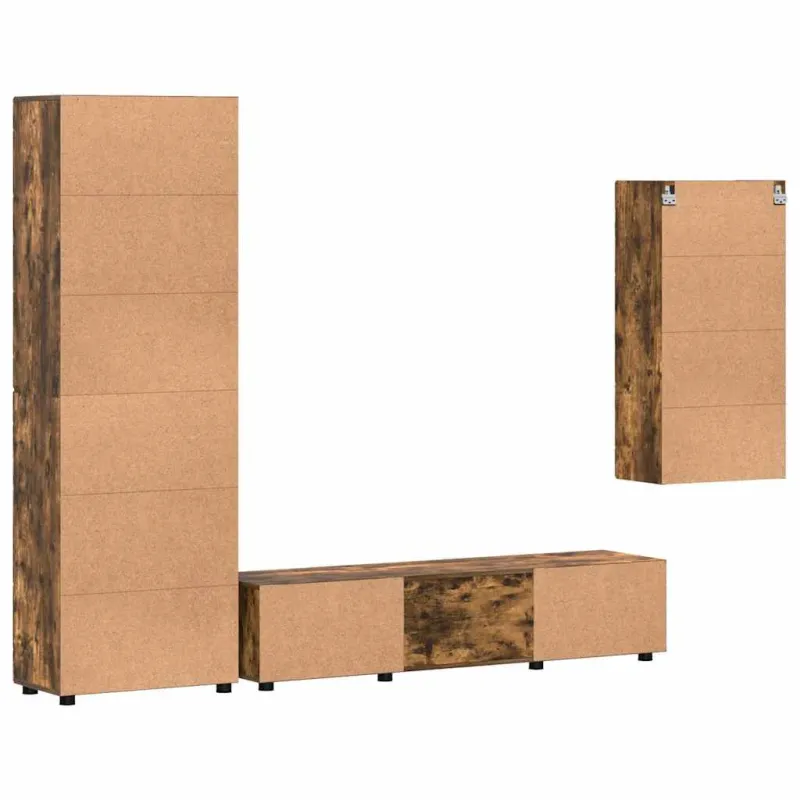 TV spintelių komplektas su stalčių FLORIN 3 pcs Rūkyta ąžuolas