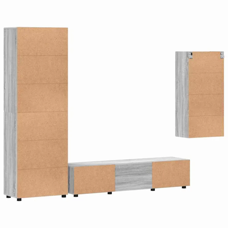 TV spintelių komplektas su stalčių FLORIN 3 pcs Pilkas Sonoma