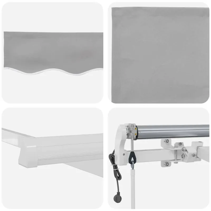 Elektrinė ištraukiama pavėsinė Šviesiai pilka 350 x 250 cm