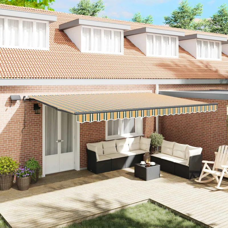 Ištraukiama markizė Žalia ir geltona 500 ×300 cm audinys