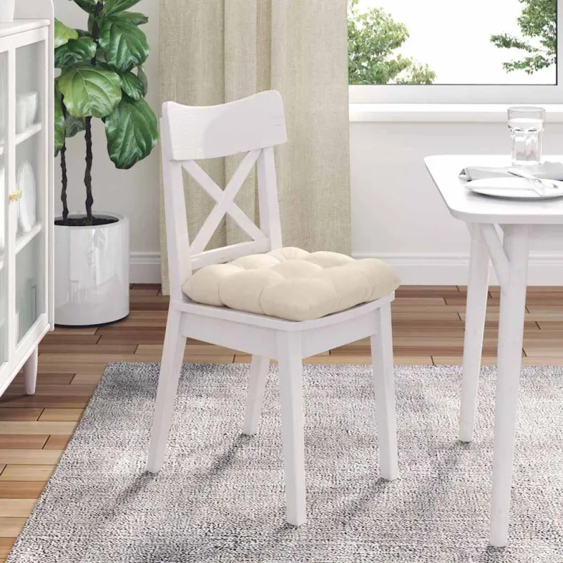 Sėdynių pagalvėlės 4 pcs Smėlio 45 x 45 cm Mikropluošto audinys