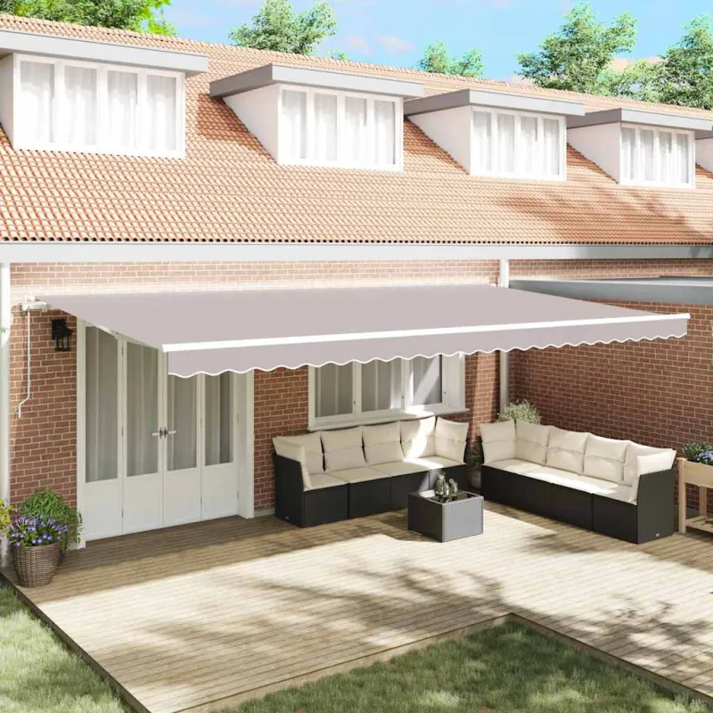Elektrinė ištraukiama pavėsinė Šviesiai pilka 600 × 350 cm