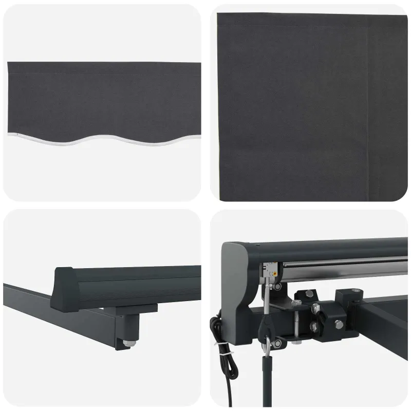 Elektrinė ištraukiama pavėsinė Antracito 4 x 2 m