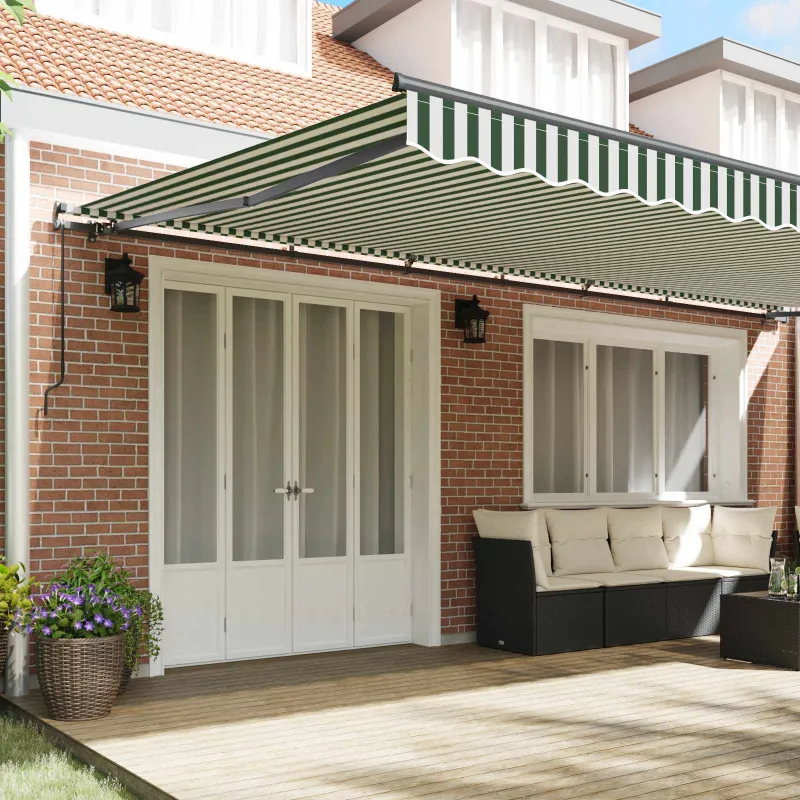 Ištraukiama markizė Žalia ir balta 600 × 350 cm