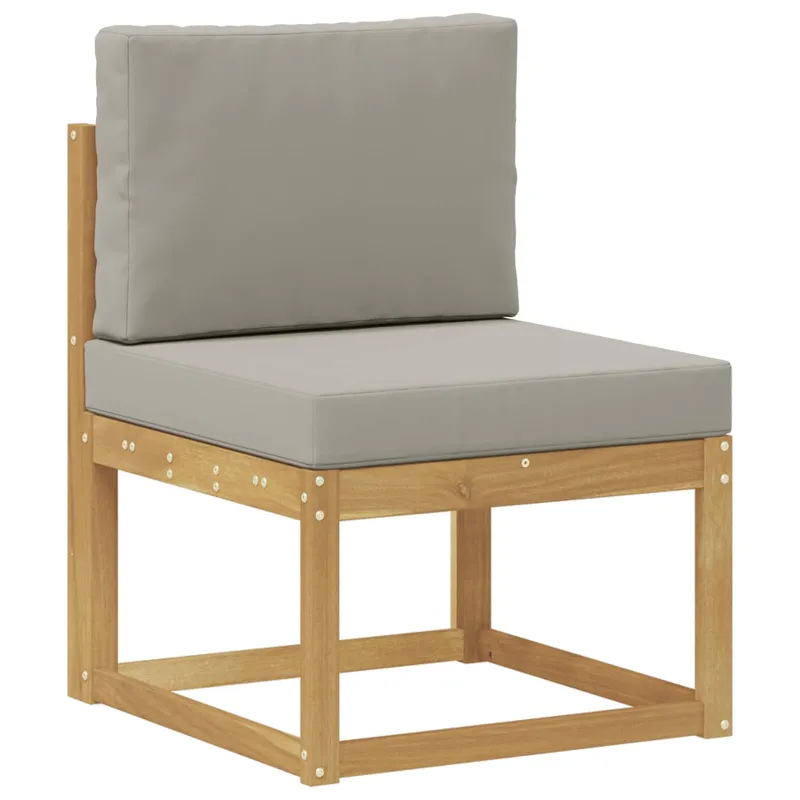 Lauko sofos komplektas 6 pcs Balta ir šviesiai pilka