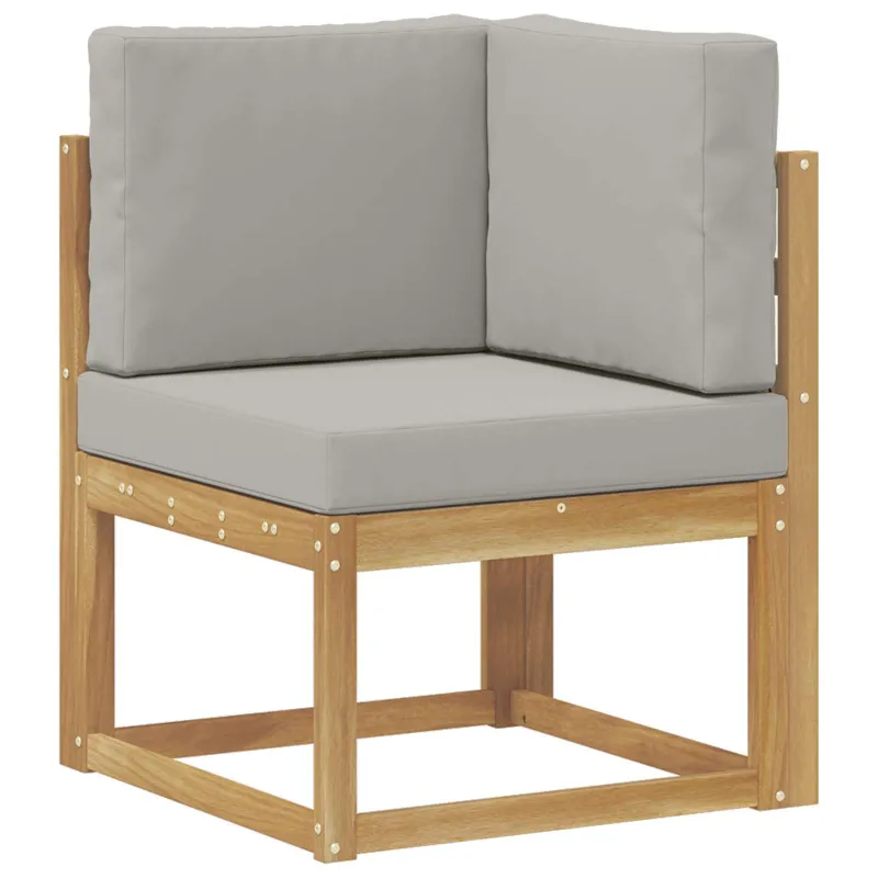 Lauko sofos komplektas 6 pcs Balta ir šviesiai pilka