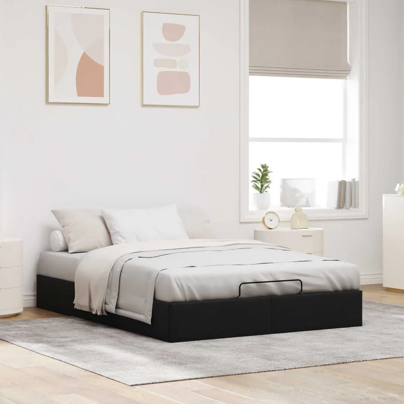 Otomano lovos rėmas Juoda 153 x 203 cm Audinys