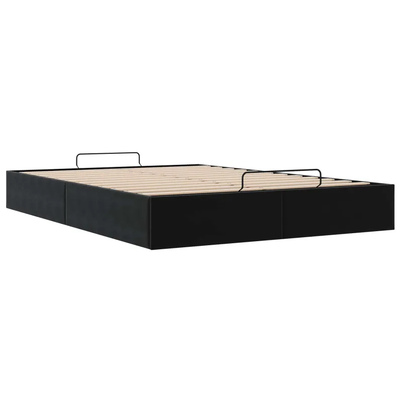 Otomano lovos rėmas Juoda 153 x 203 cm Aksomas