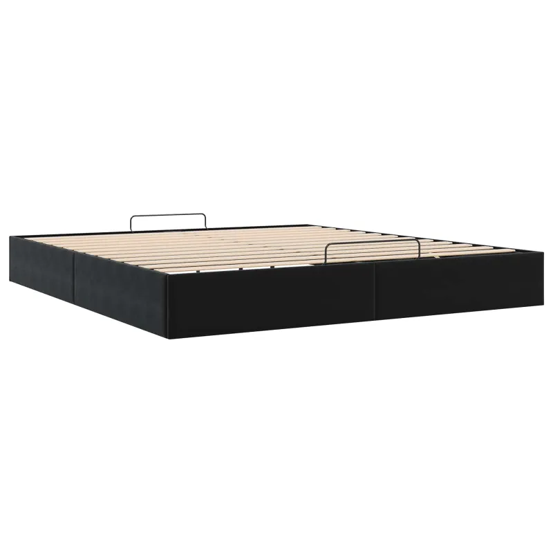 Otomano lovos rėmas Juoda King size Aksomas