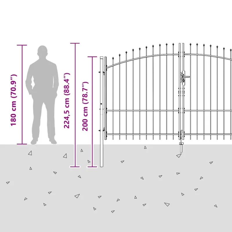 Dviejų durų vartai Woerden Pilka 299,5 x 224,5 cm Plienas