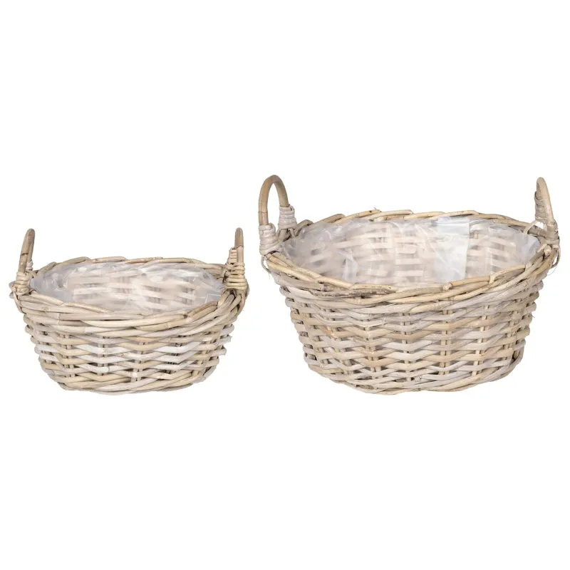 Vazonų krepšys su saugykla 2 pcs Pilka Lacak rožinis