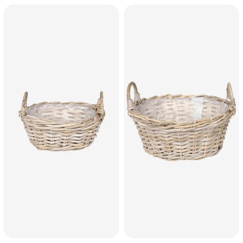 Vazonų krepšys su saugykla 2 pcs Pilka Lacak rožinis