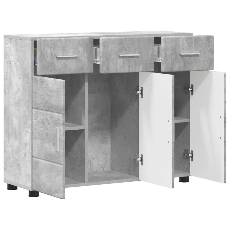 Kabalas su lentyna FLORIN Betono pilka 88,5 x 30,5 x 73 cm
