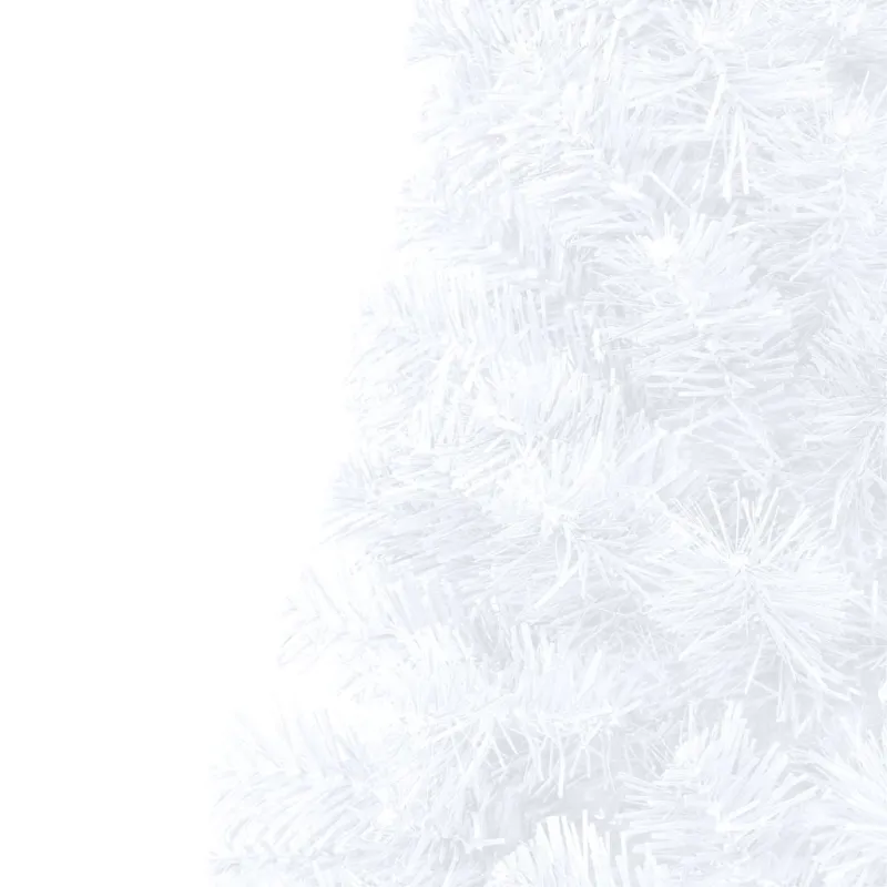 Dirbtinė pusinė Kalėdų eglutė su žaisliukais, balta, 150cm