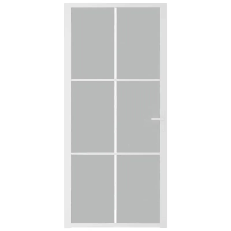 Vidaus durys, baltos, 93x201,5cm, matinis stiklas ir aliuminis