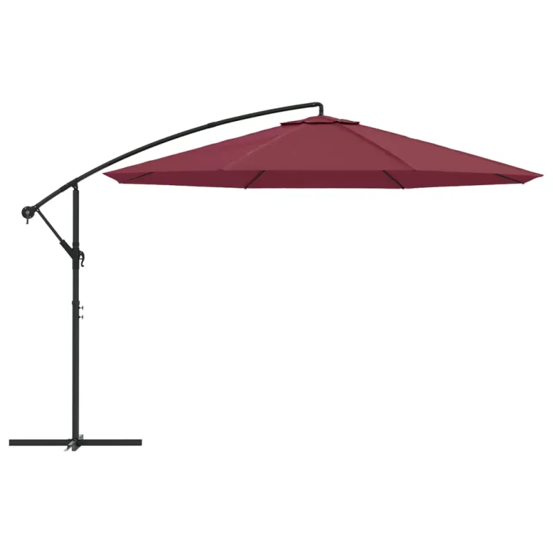 Gembinis sodo skėtis su aliuminiu stulpu, raudonas, 350cm