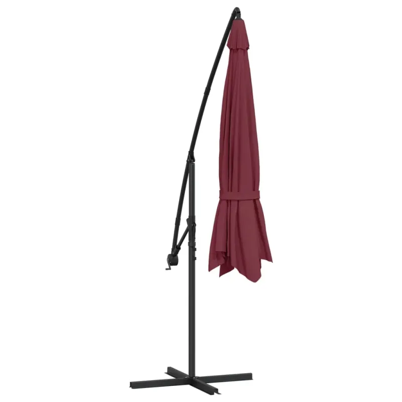 Gembinis sodo skėtis su aliuminiu stulpu, raudonas, 350cm