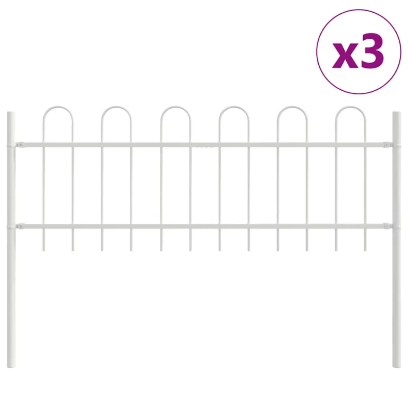 Sodo tvora 3 pcs Balta 5,1 x 0,6 m Miltelinis plienas