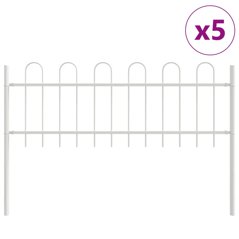 Sodo tvora 5 pcs Balta 8,5 x 0,6 m Miltelinis plienas