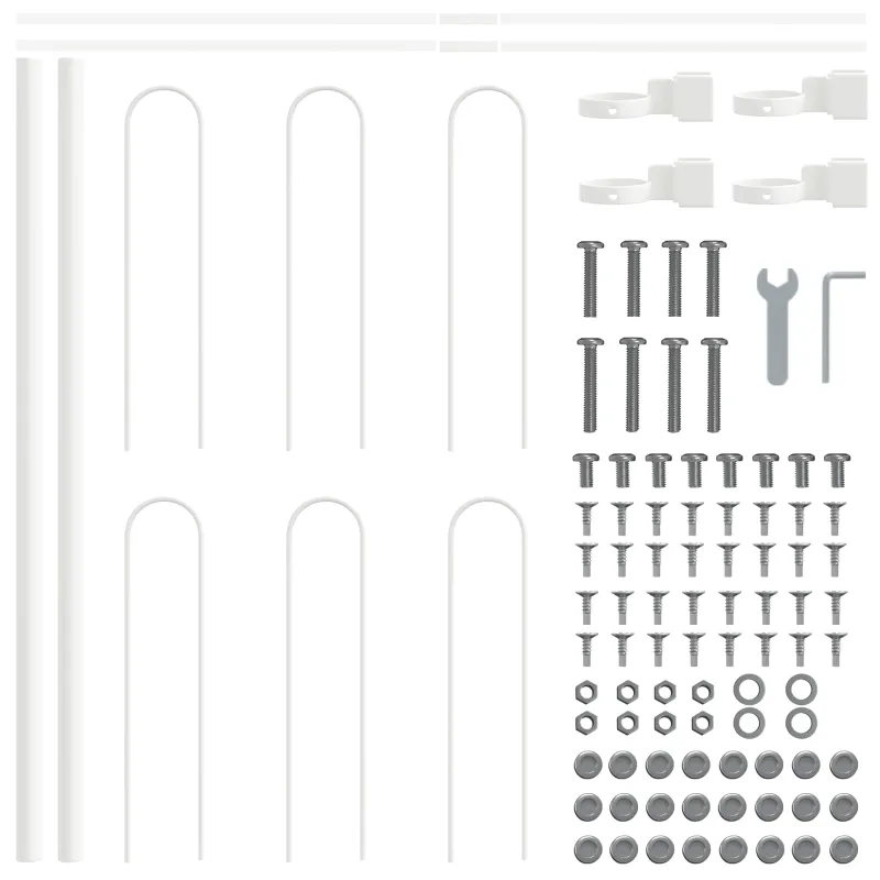 Sodo tvora 5 pcs Balta 8,5 x 0,6 m Miltelinis plienas