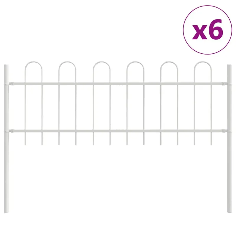 Sodo tvora 6 pcs Balta 10,2 x 0,6 m Miltelinis plienas