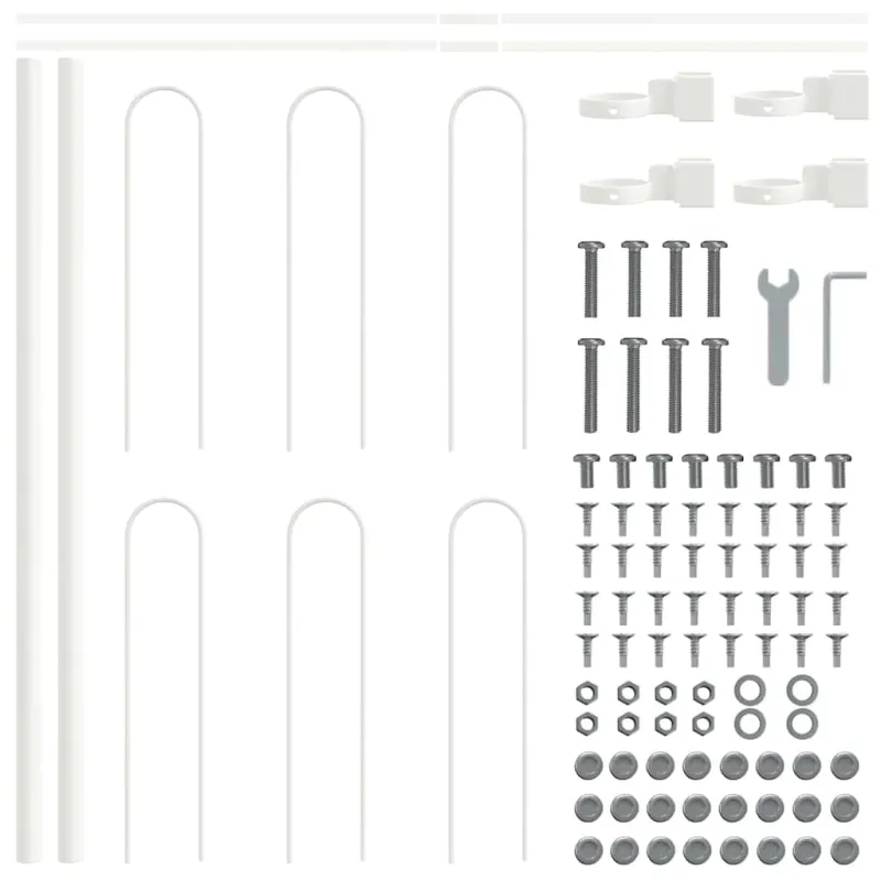 Sodo tvora 9 pcs Balta 15,3 x 0,6 m Miltelinis plienas