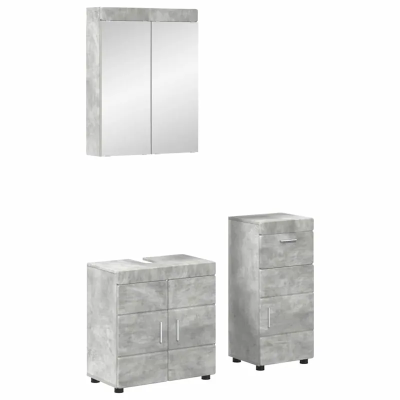 Vonios baldų rinkinys TULUM 3 pcs Betono pilka 60 x 34 x 63 cm