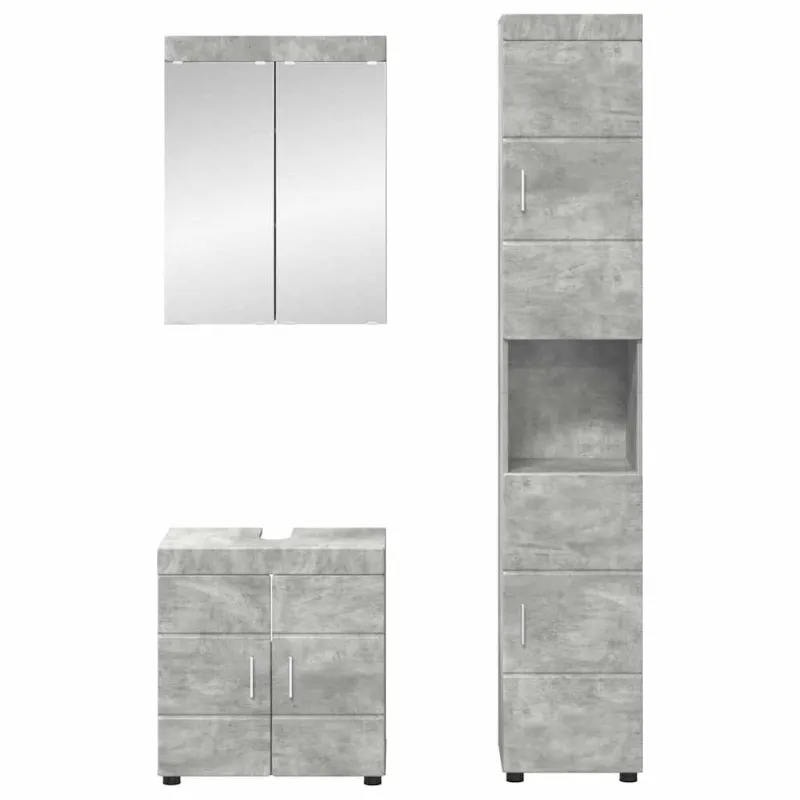 Vonios baldų rinkinys TULUM 3 pcs Betono pilka 60 x 34 x 63 cm