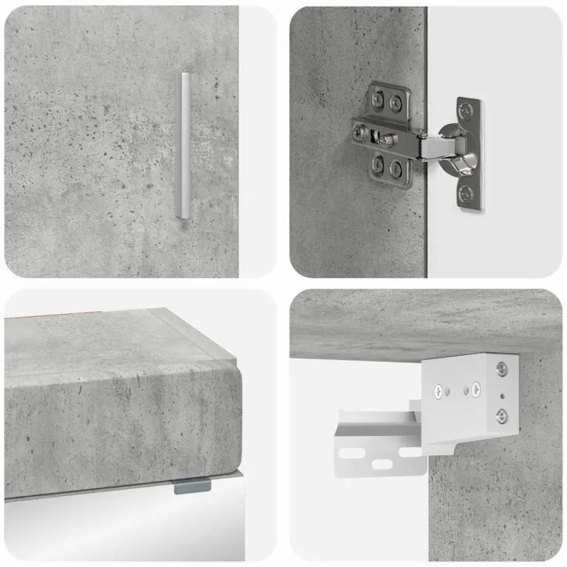 Vonios baldų rinkinys TULUM 3 pcs Betono pilka 60 x 34 x 63 cm