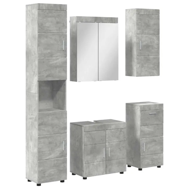 Vonios baldų rinkinys TULUM 5 pcs Betono pilka 60 x 34 x 63 cm