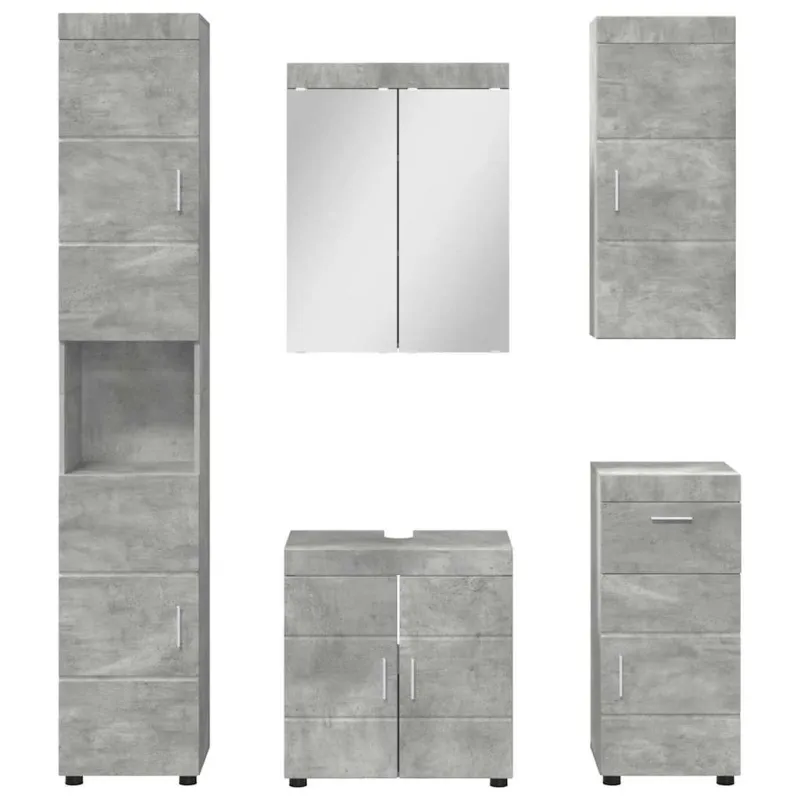 Vonios baldų rinkinys TULUM 5 pcs Betono pilka 60 x 34 x 63 cm
