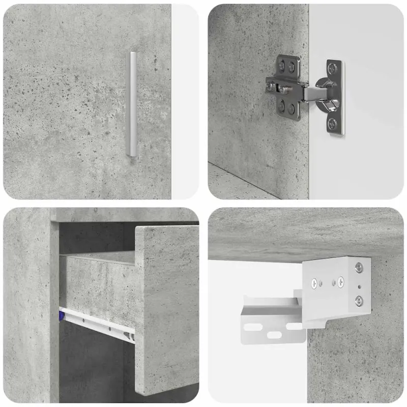 Vonios baldų rinkinys TULUM 5 pcs Betono pilka 60 x 34 x 63 cm