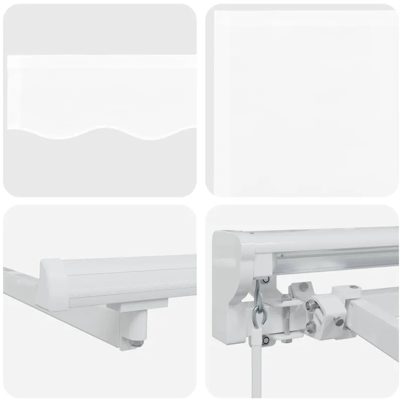 Rankinis markizės rėmas su LED Baltas 2,5 x 2 m