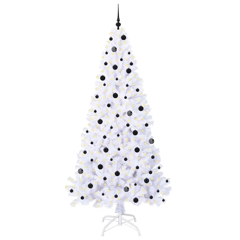 Dirbtinė Kalėdų eglutė su 300 LED Balta 240 cm PVC ir Plienas