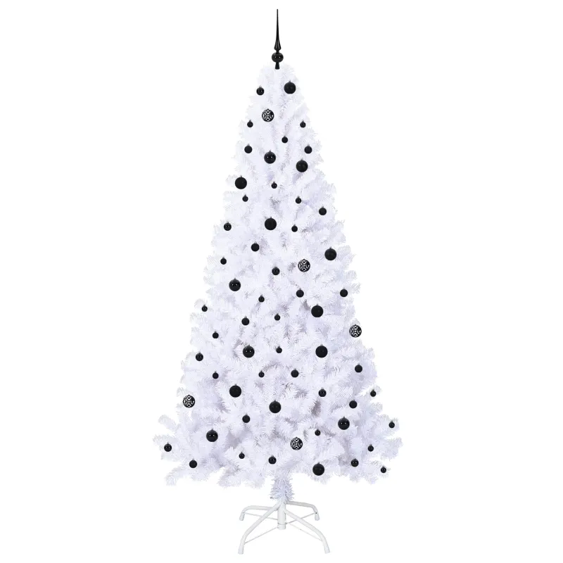 Dirbtinė Kalėdų eglutė su 300 LED Balta 240 cm PVC ir Plienas