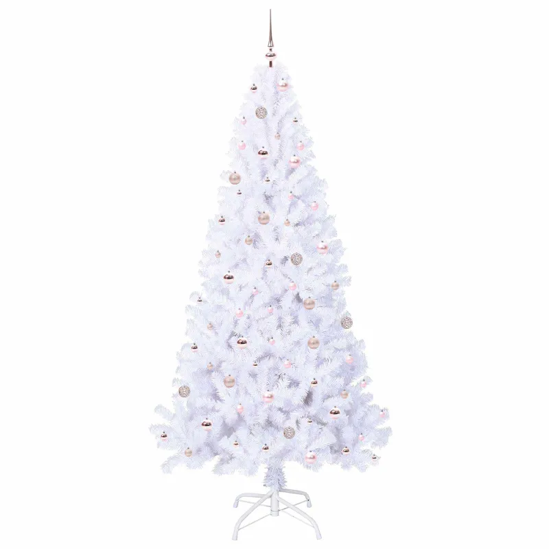 Dirbtinė Kalėdų eglutė su 300 LED Balta 240 cm PVC ir Plienas