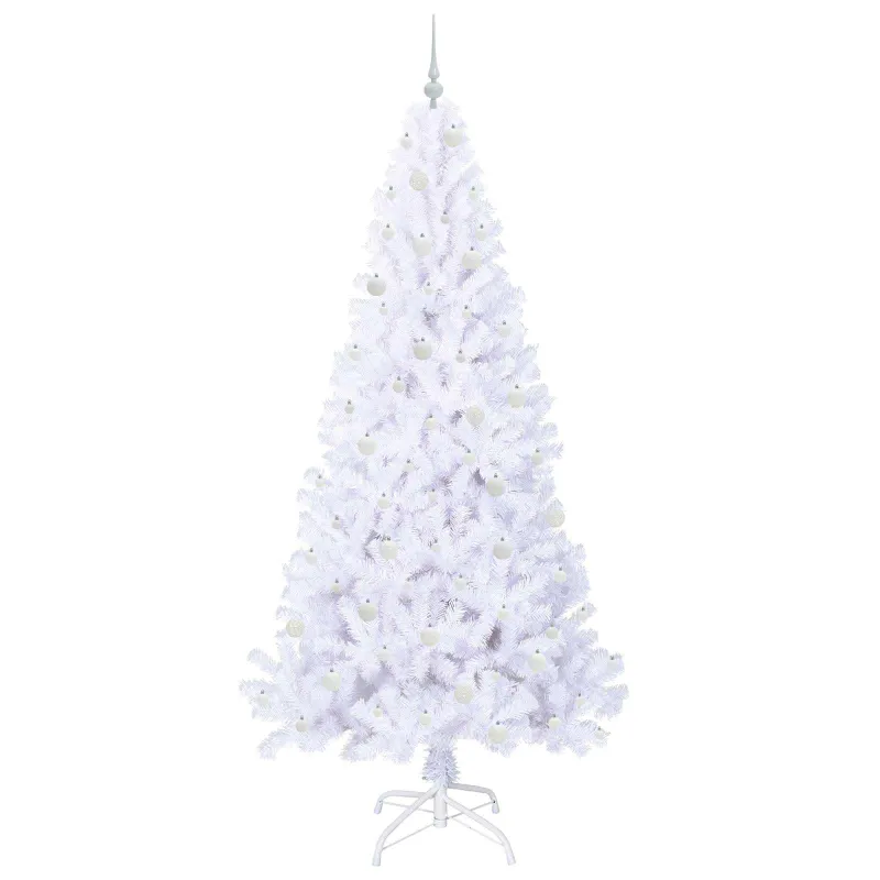 Dirbtinė Kalėdų eglutė su 300 LED Balta 240 cm PVC ir Plienas