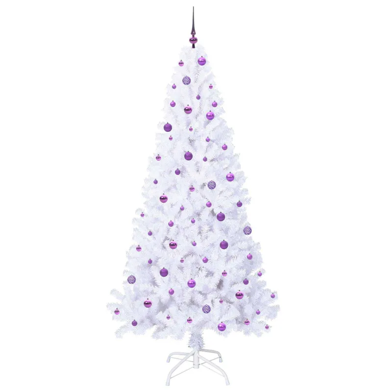 Dirbtinė Kalėdų eglutė su 300 LED Balta 240 cm PVC ir Plienas