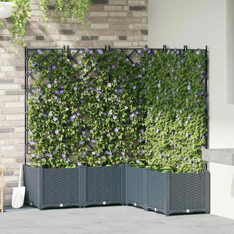 Sodo vazonas 5 pcs Šviesiai Pilka 120 x 120 x 143 cm Plastmasė