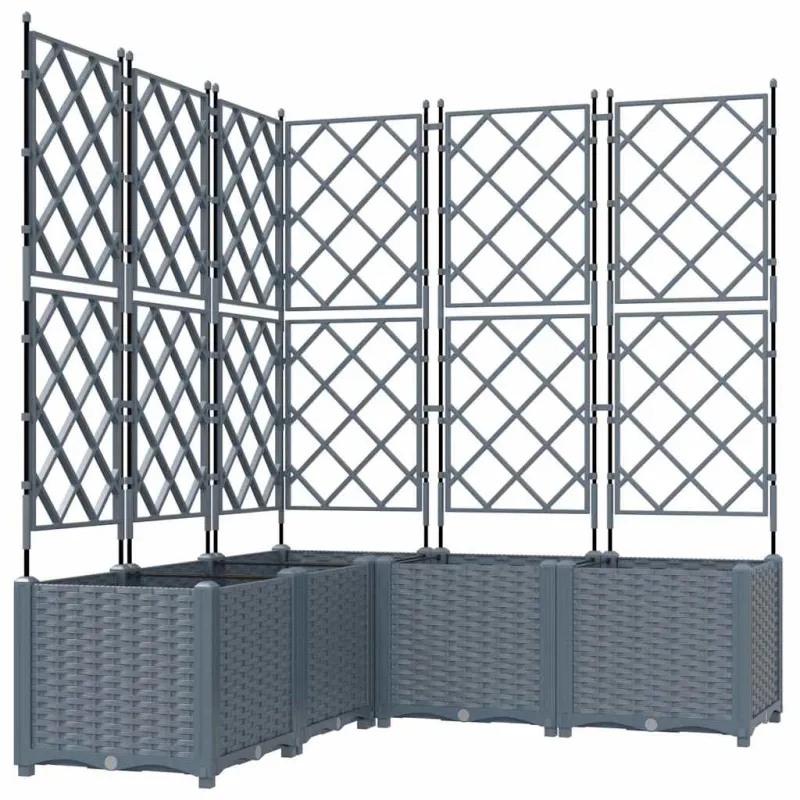 Sodo vazonas 5 pcs Šviesiai Pilka 120 x 120 x 143 cm Plastmasė