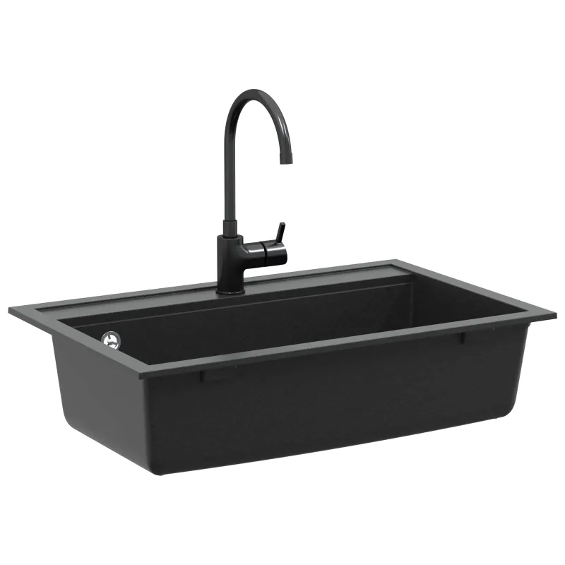 Kriauklė Juoda 795 x 505 mm Granitas