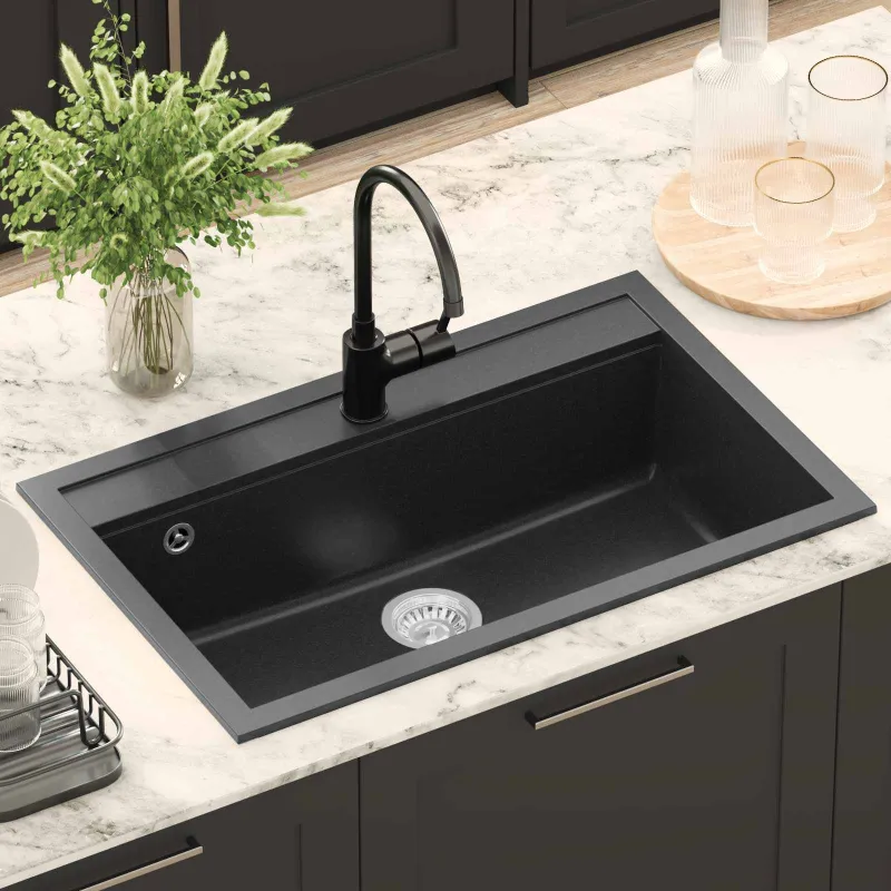 Kriauklė Juoda 795 x 505 mm Granitas