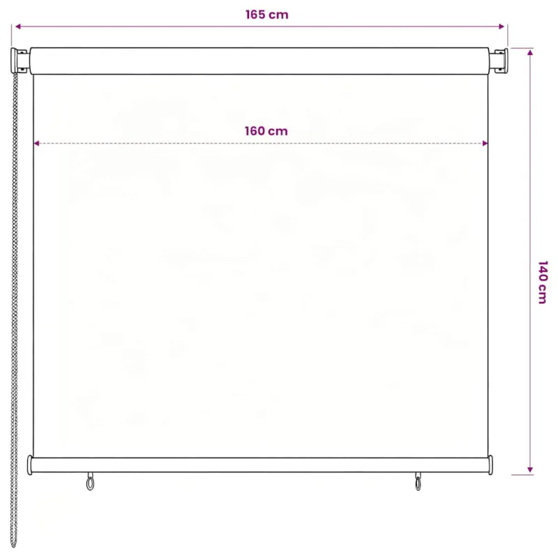 Lauko roletas, mėlynos spalvos, 160x140cm, HDPE