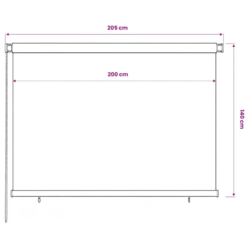 Lauko roletas, mėlynos spalvos, 200x140cm, HDPE