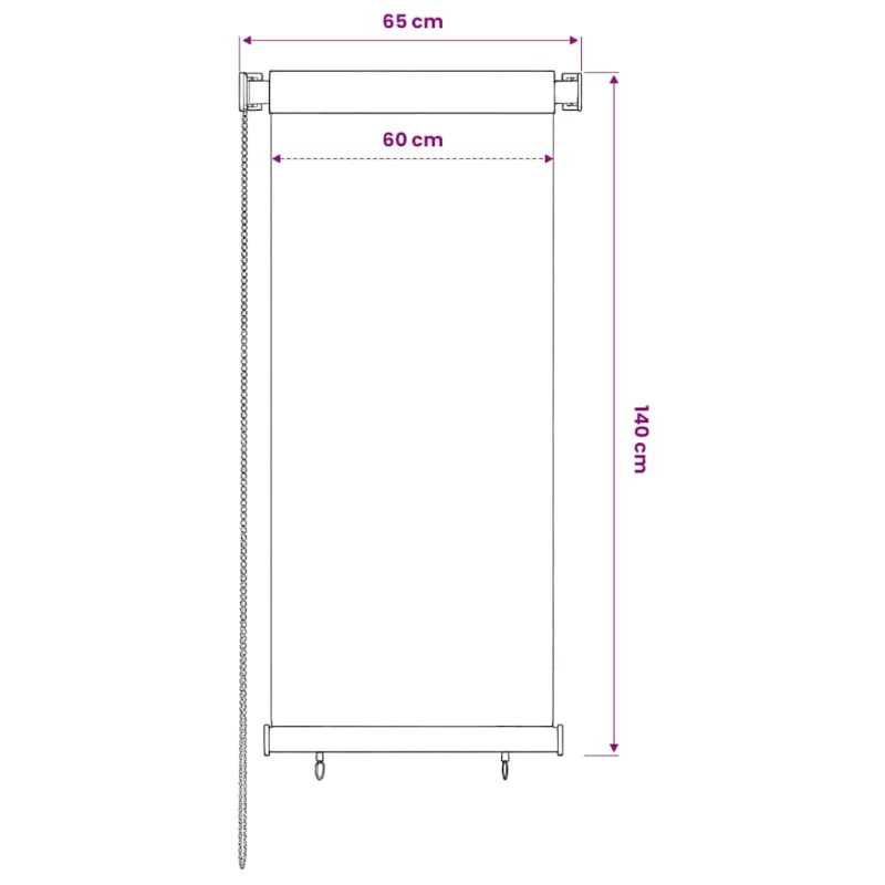 Lauko roletas, tamsiai žalios spalvos, 60x140cm, HDPE