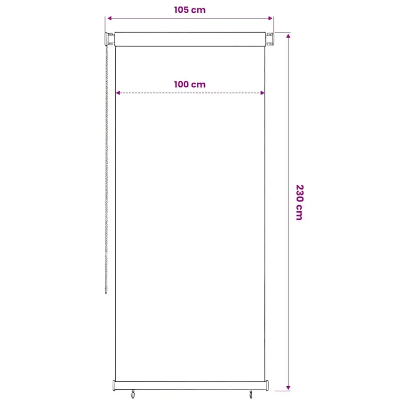 Lauko roletas, rudos spalvos, 100x230cm, HDPE